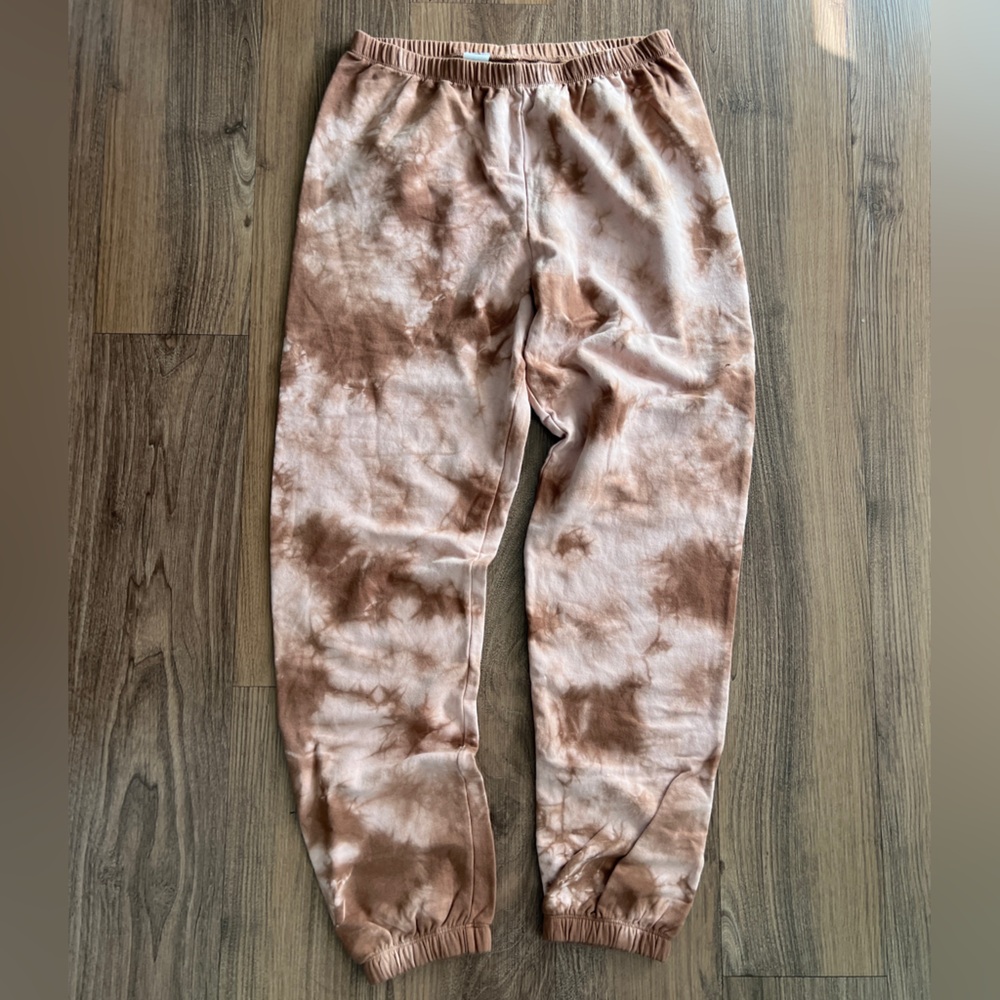LACAUSA‎ Anthropologie Tie Dye Womens Sweatpants Pink Brown Pants Lounge Wear